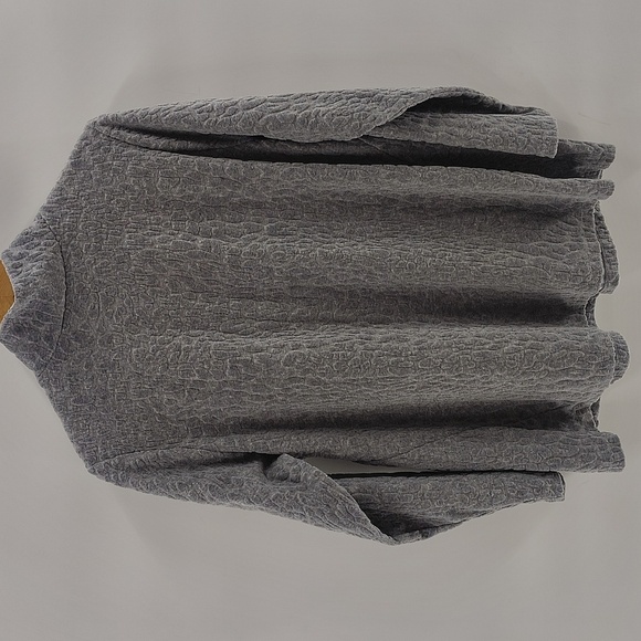 Susan Graver Weekend Quarter Zip Pullover Jacket Size 1X Gray Textured - Picture 9 of 11